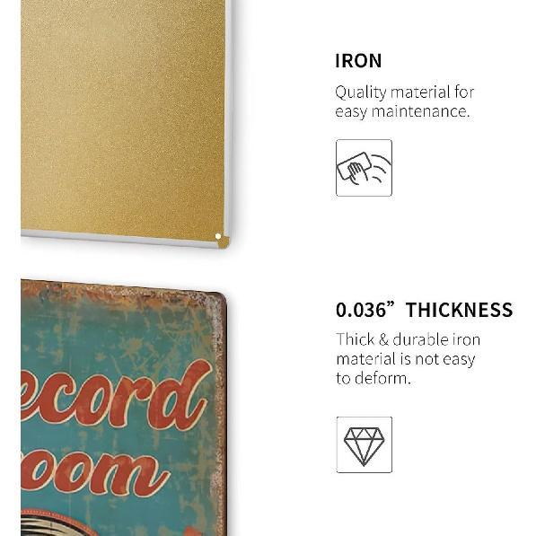 Music Poster Vintage Poster Record Music Canvas Art Poster and Wall Art Picture Print Funny Metal Sign Poster Wall Art for Kitchen Garden Bathroom