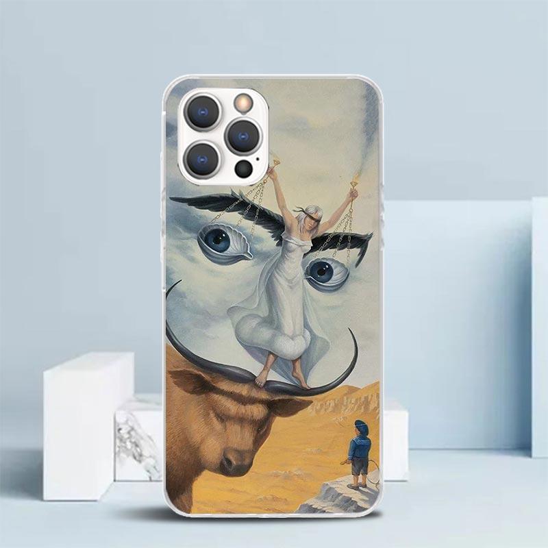 Salvador Dali Art Soft Cover for iPhone 16 17 Air 15 14 Pro Max 16E Phone Case 13 Mini 12 11 7 SE 8 Print Pattern Fit Cases 16 1