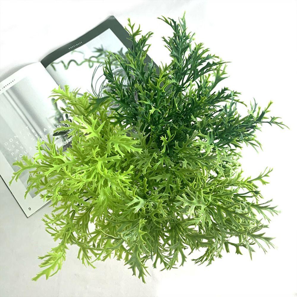 

Tropical Plants Artificial Mugwort Leaf Branches Real Touch Fake Plant Home Garden Decor зелений