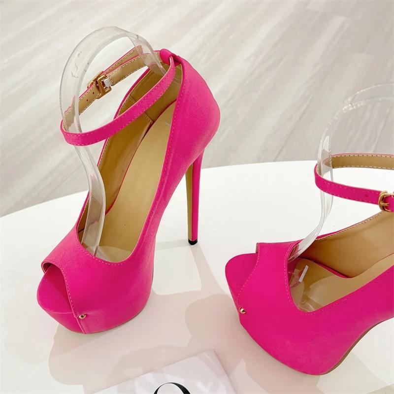 Fashion Eilyken Street Style Platform Buckle Strap Women Pumps Elegant Open Toe Stiletto High Heels Banquet Stripper Female Shoes