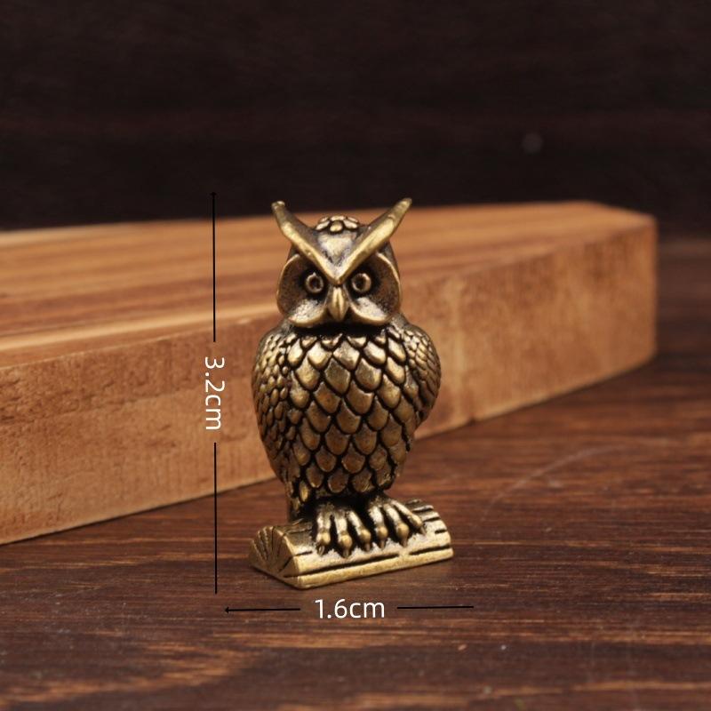 Owl Figure Brass Ornament Creative Small Ornament Brass Small Ornament Handicraft Home Decor