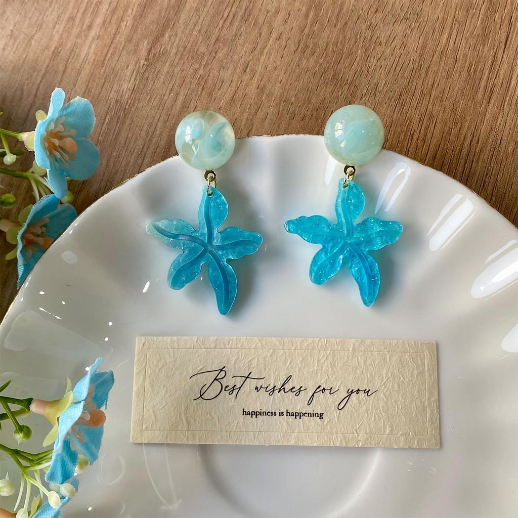Exquisite Geometric Starfish Pendant Drop Dangle Earrings For Women Bohemia Colorful Shell Tassel Earrings Fashion Party Jewelry Gifts