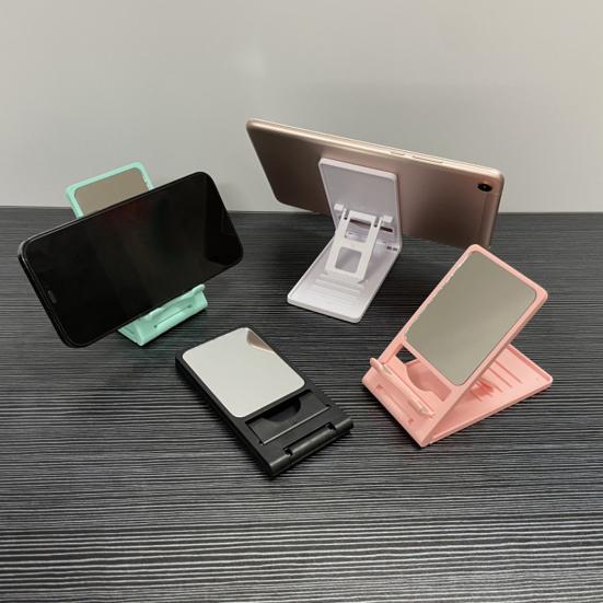 Stojak na telefon z regulowanym składanym lustrem Stabilne podparcie Uchwyt na tablet Lazy Uchwyt na telefon na biurko Mobilny