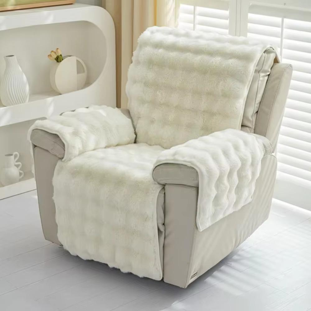 Wear-resistant Plush Single Recliner Sofa Cover Integrated Massage Chair Pad  Living Room