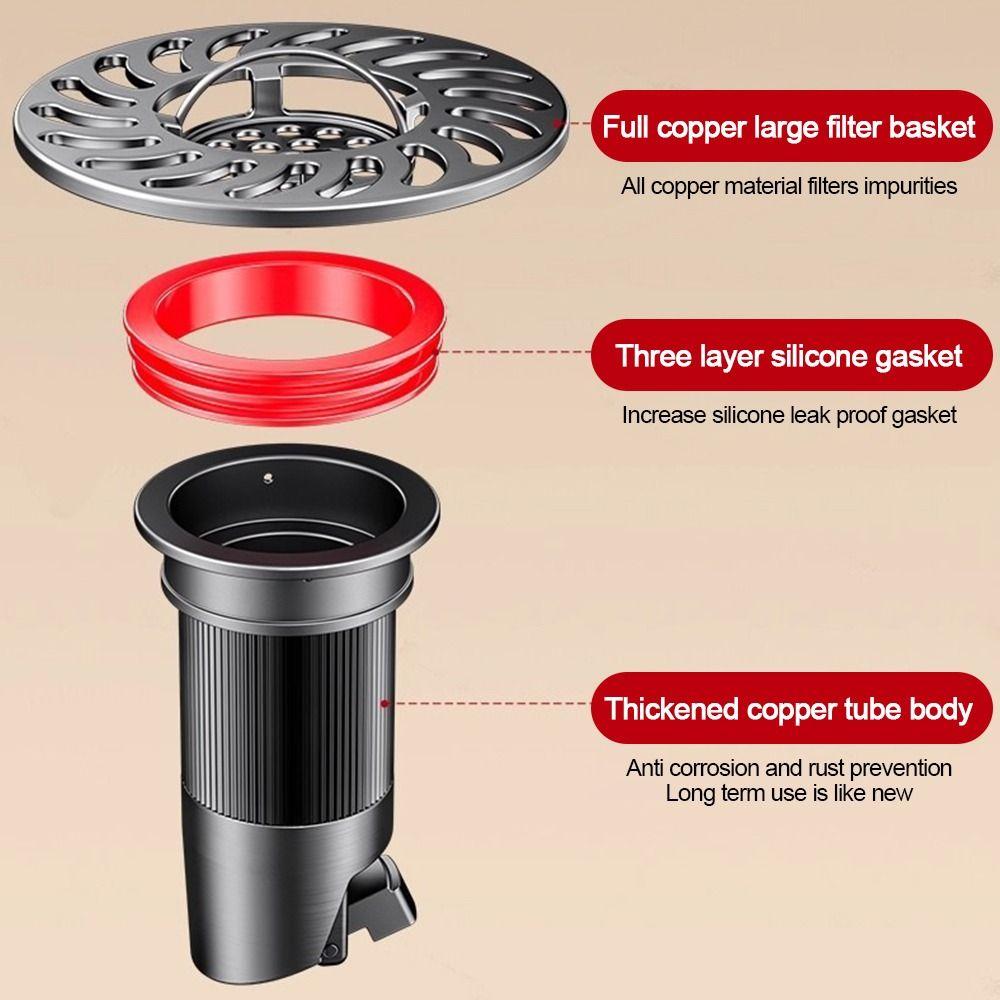 Insect Proof Floor Drain Core Metal Basin Drain Filter Removable Seal Stopper  Water Drain Supplies