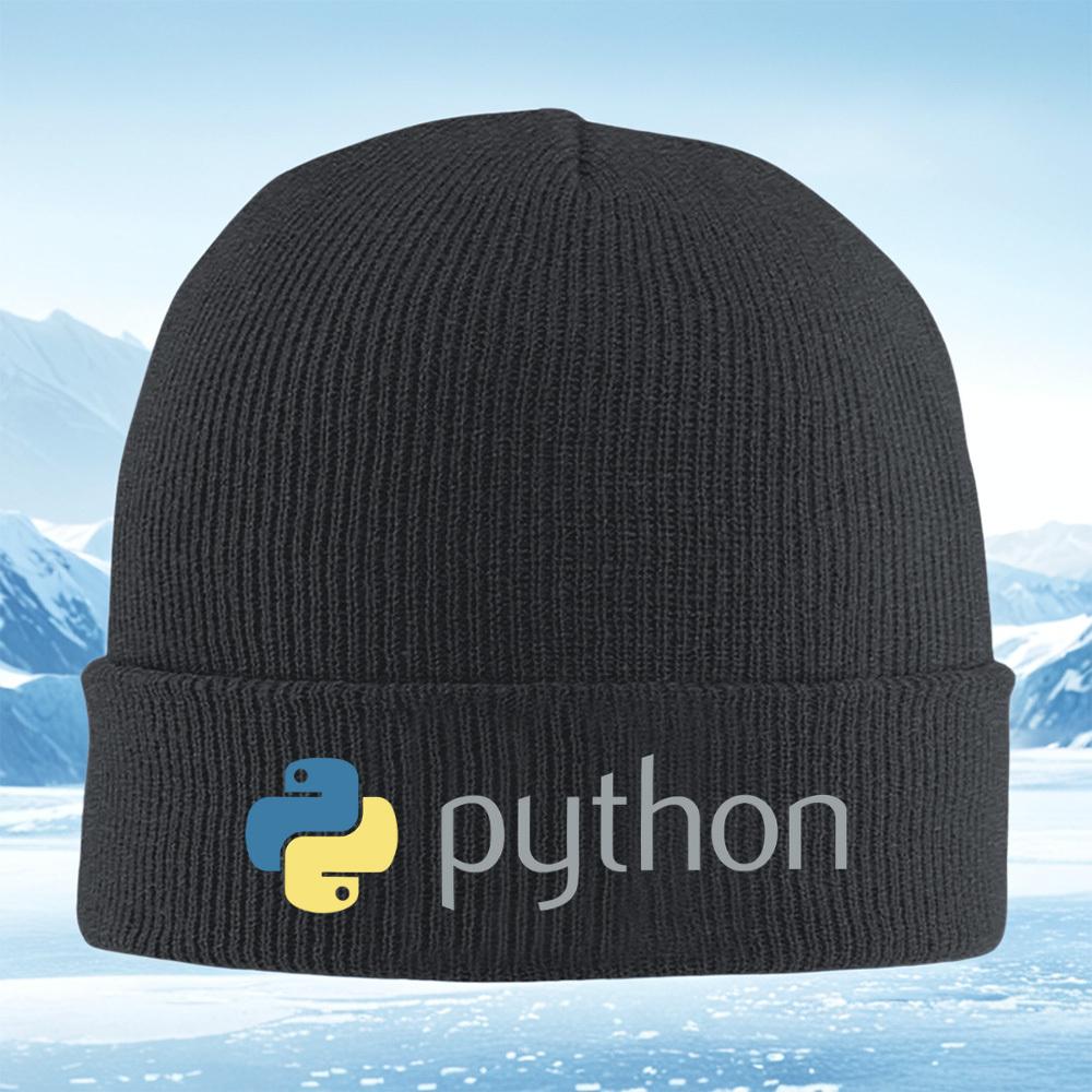 Snake Logo Python Programming Code Men Women Unisex Knitted Hat Beanie Pullover Cap Winter Thermal Warm Christmas Outdoor Cyclin