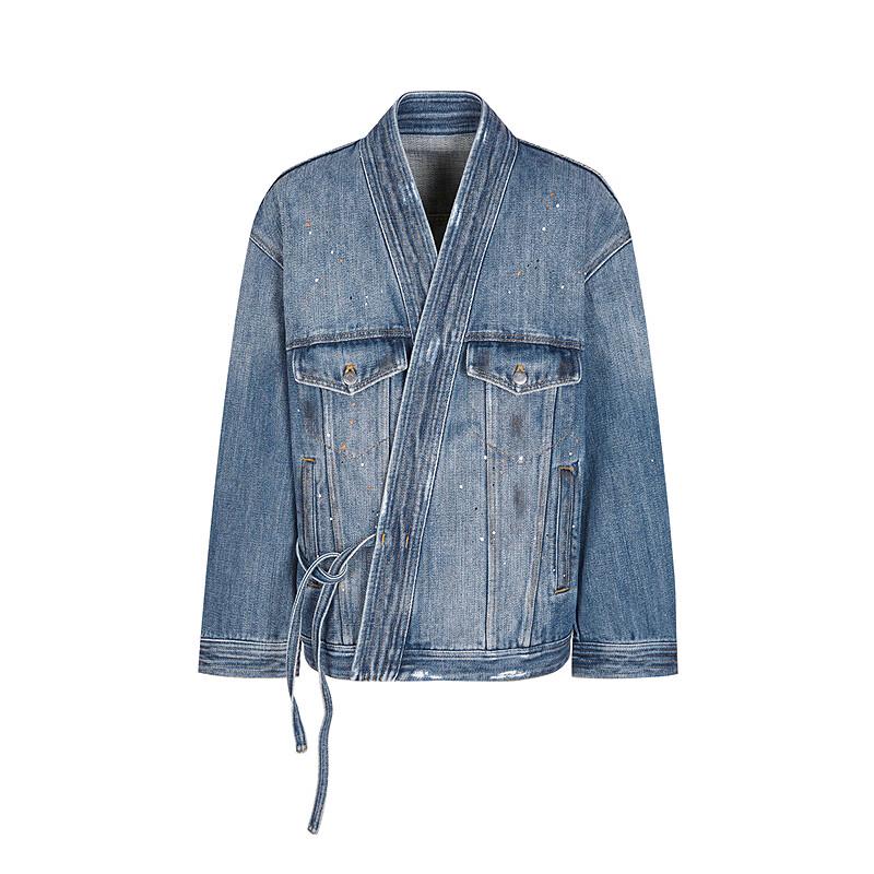 CROQUIS Men's 2025 Spring Collarless Denim Jacket