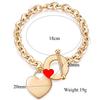Stainless Steel Cross Bracelet With Roman Numerals Heart Charm OT Clasp Adjustable Chain Women Men Fashion Jewelry