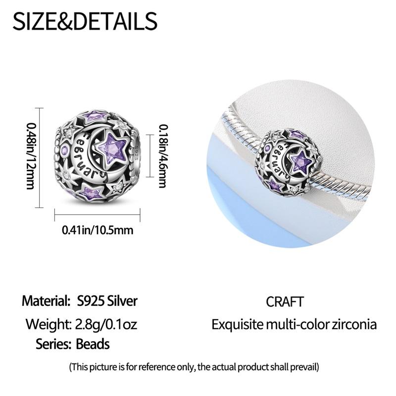 New In 12 Birthstones Beautiful Charms Beads Fits 3Mm Original Bracelet Copper Women Necklace Diy Charms Fine Jewelry Gifts