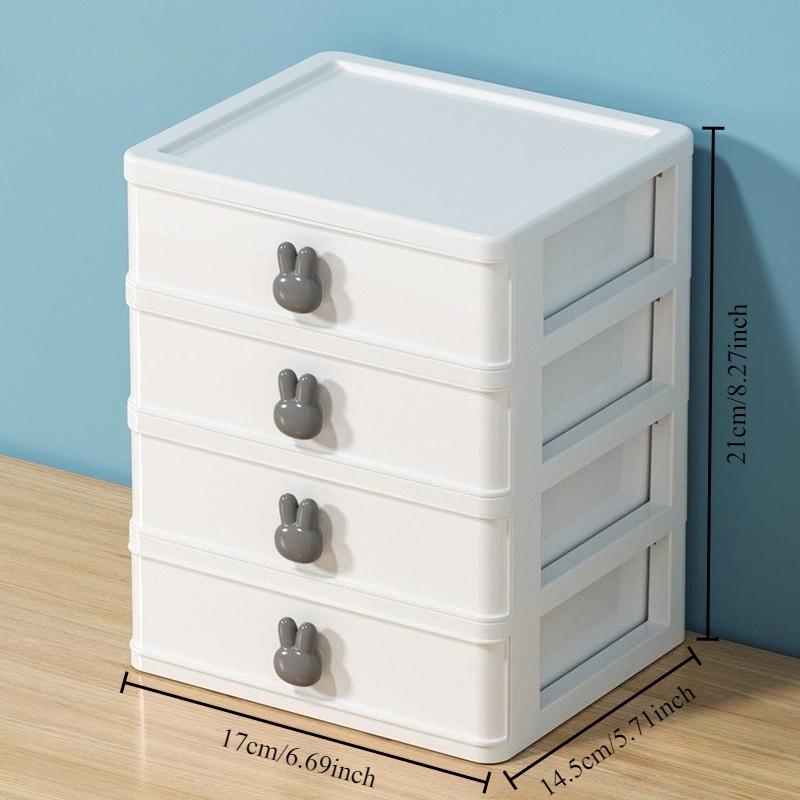 Clear Stacking Drawer Organizer - Multi-Tier PP Storage Box for Office/Beauty Products, Modular Desktop System (2-5 Layers)