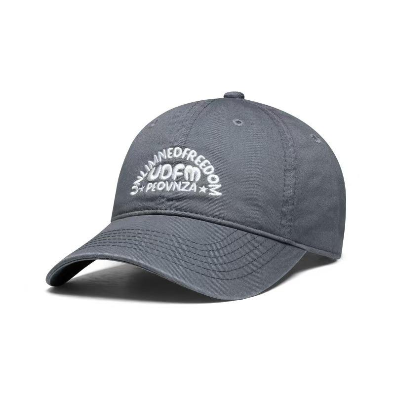 Embroidery Letter Soft Top Baseball Cap Women S Face Small Spring Summer Sunshade Cap Men S Deep Top High Quality M（56-58cm） серый