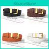 Fashion Womens Pu Leather Waist Belt With Square Pin Buckle For Wear Business