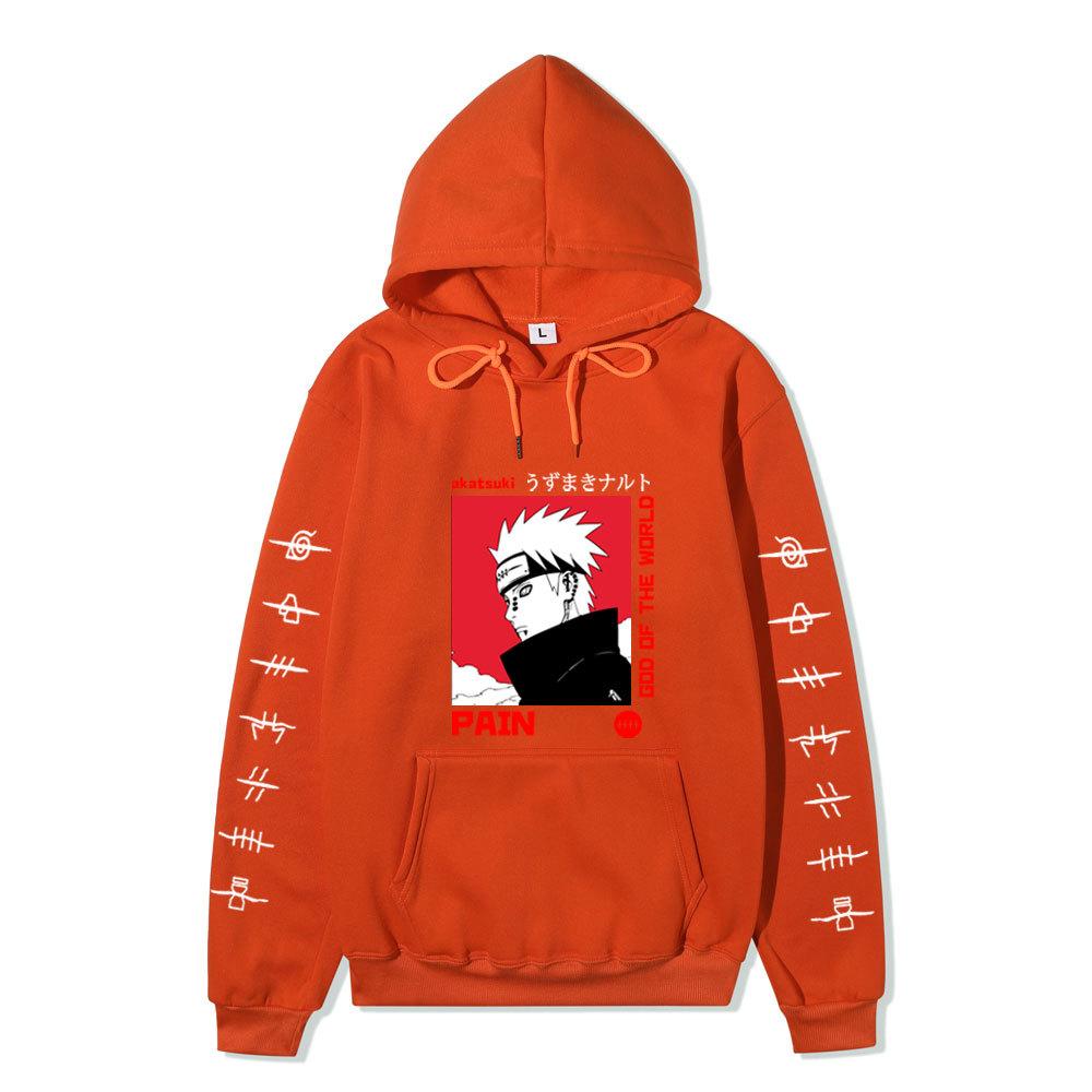 Harajuku Style GOD OF THE WORLD Akatsuki Anime Print Hoodie Men Women Loose Long Sleeve Hooded Pullover Casual Street Fashion Sweatshirt