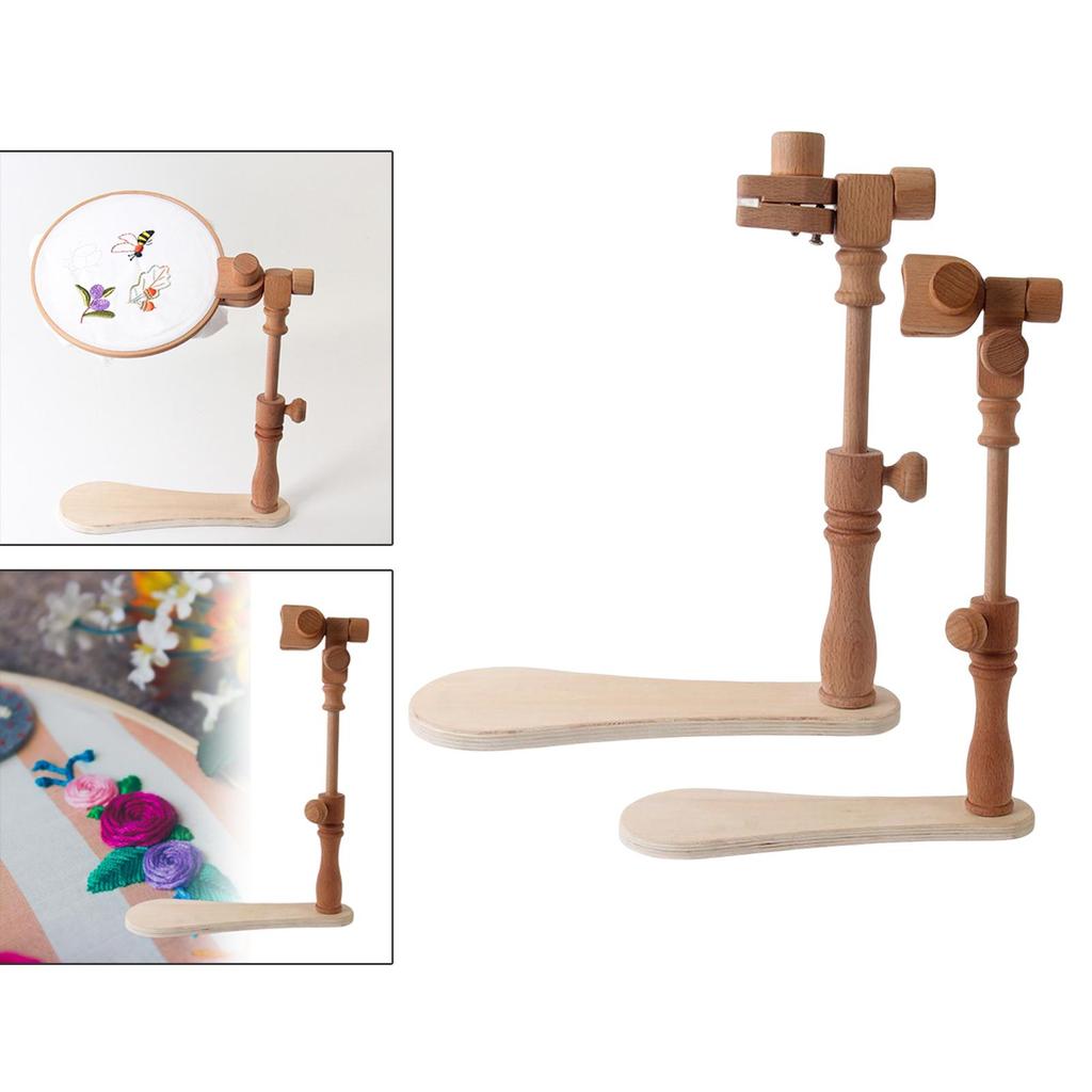 Wooden Cross Stitch Stand Accessories Cross Stitch Frame Solid Natural Beech Ring Desktop Embroidery Frame Rack for Cross Stitch