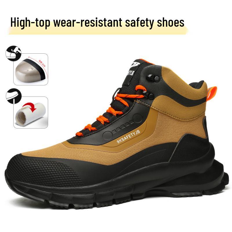 Top-Selling High-Top Microfiber Leather Safety Boots - Outdoor Mountaineering Steel Toe, Anti-Smash, Anti-Puncture, Wear-Resistant.
