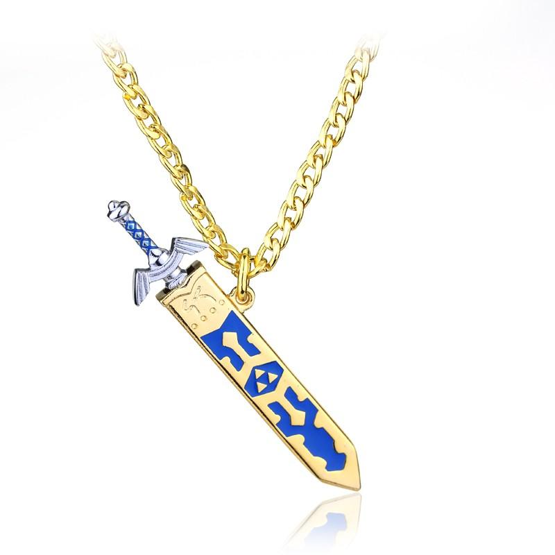 The Legend of Zelda Breath of the Wild Sheikah Eye Triforce Master Sword Hylian Shield Pendant Necklace for Men