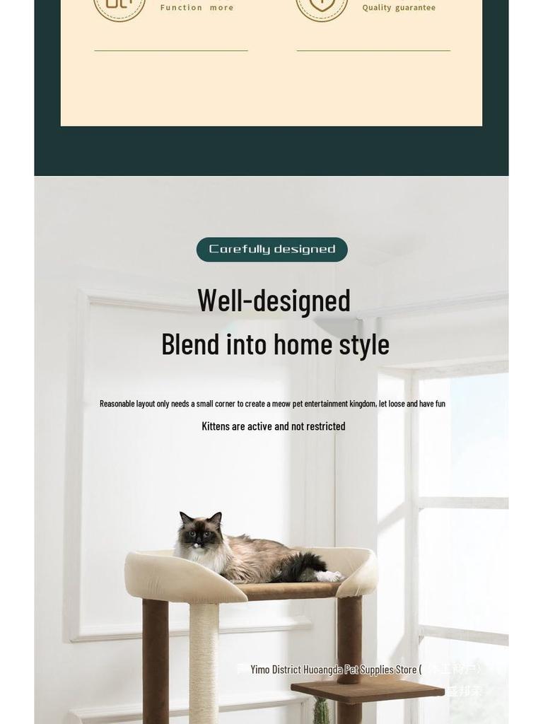 All-in-One Large Cat Tree & House with Bed & Sisal Scratching Post - Perfect for Ragdoll & Maine Coon - Free Shipping