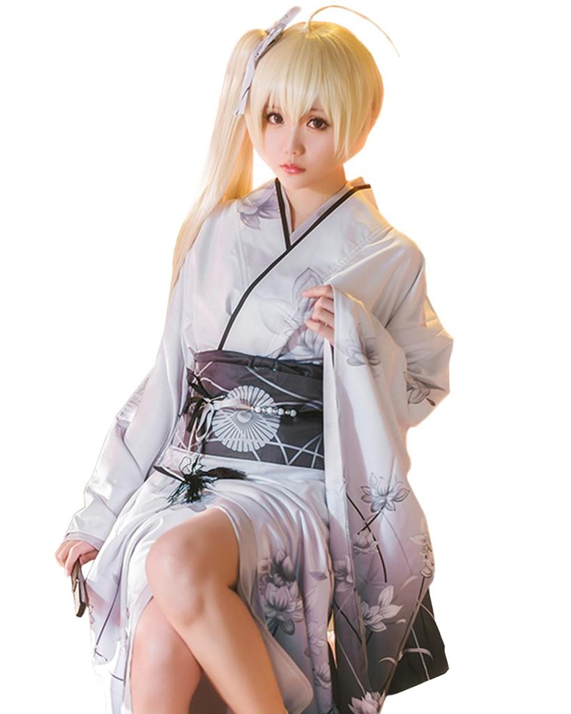 [Milky Time] Yosuga No Sora Kasugano Sora Cosplay Costume with Wig, White Kimono, Halloween