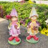 2pcs Cute Garden Couple Sculpture Resin Miniatures Figurine Boy and Girl Statue  Flowerpot