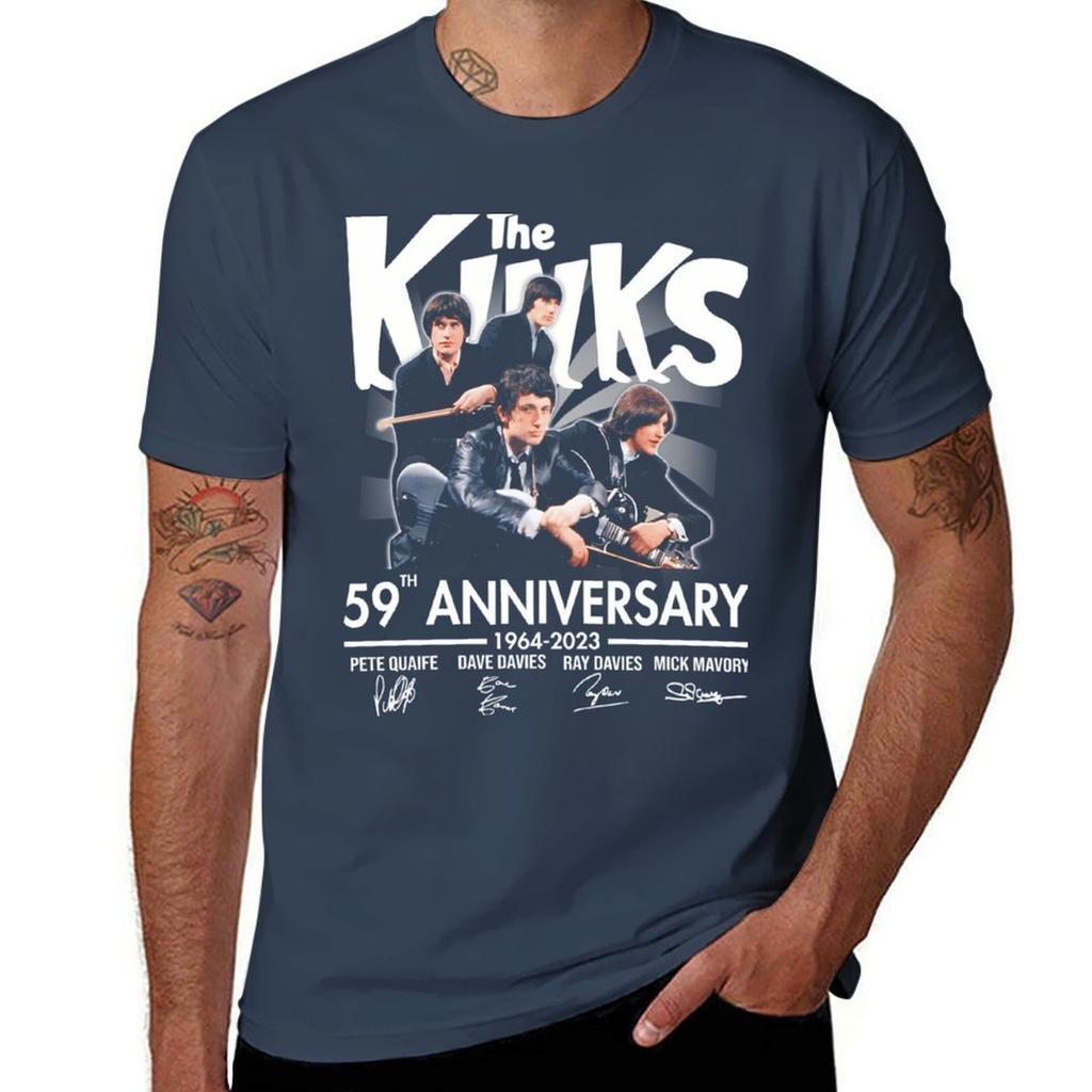 The Kinks 59th Anniversary 1964 2023 Thank You For The Memories Black Tshirt Functional Casual Short Sleeve Tee Tshirt