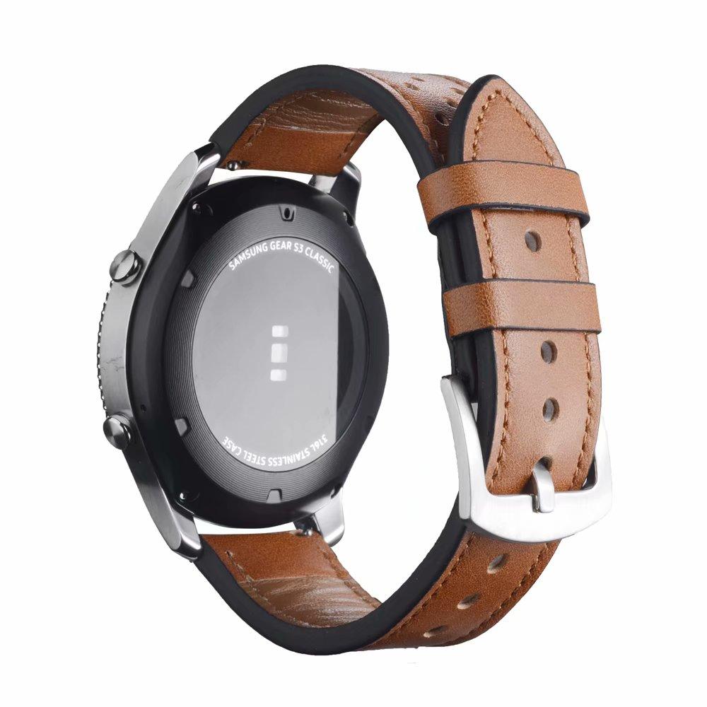 Watchband 22mm Hole Genuine Leather Watch Strap for Samsung Gear S3 Band Bracelet for Xiaomi Huami Amazfit Pace Stratos 2 Amazfit 2 Band