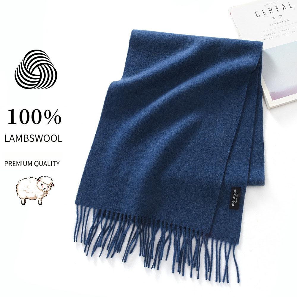 Sciarpa 32x180cm 100% Lana Merino, Coperta Invernale Spessa con Nappe, Sciarpa da Collo Calda e Accogliente, Accessorio Autunno Inverno da Donna