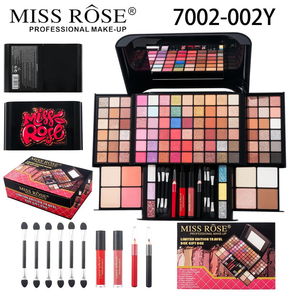 Set Paletă Machiaj MISSROSE: Fard de ochi, Luciu de buze, Ruj, Fard de obraz, Corector, Illuminator și Pudră.