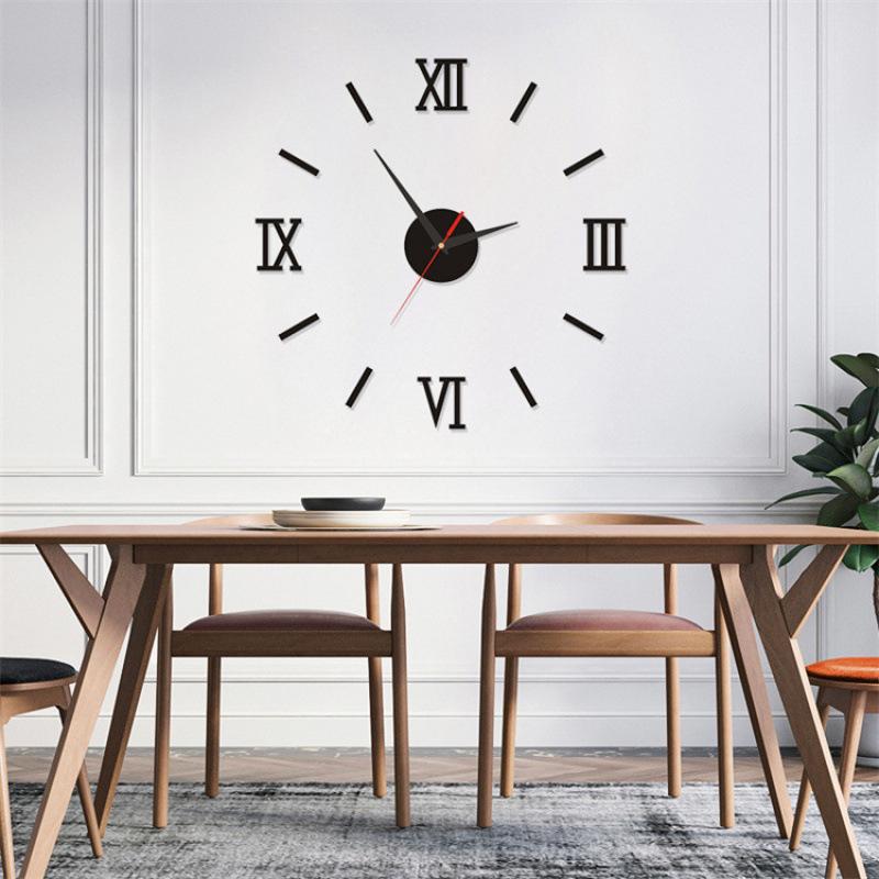 Creative and Simple Living Room Luminous Art Clock, Personalized DIY Wall Clock, Punch-free Silent Decorative Wall Sticker Clock