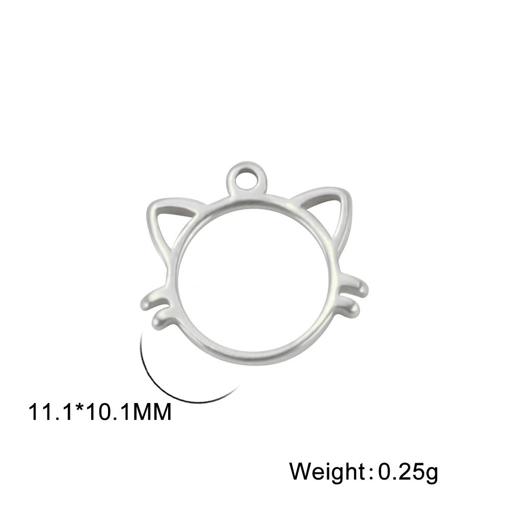 5pcs/lot Stainless Steel Pendants for Earring Necklace Bracelet Jewelry Making Cat Dog Bird Sun Moon Pentacle Gold Charms