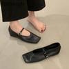 Fashion SUOJIALUN New Brand Women Flat Shoes Fashion Round Toe Slip On Ladies Mary Jane Shoes Soft Flat Outdoor Dress Single Shoes