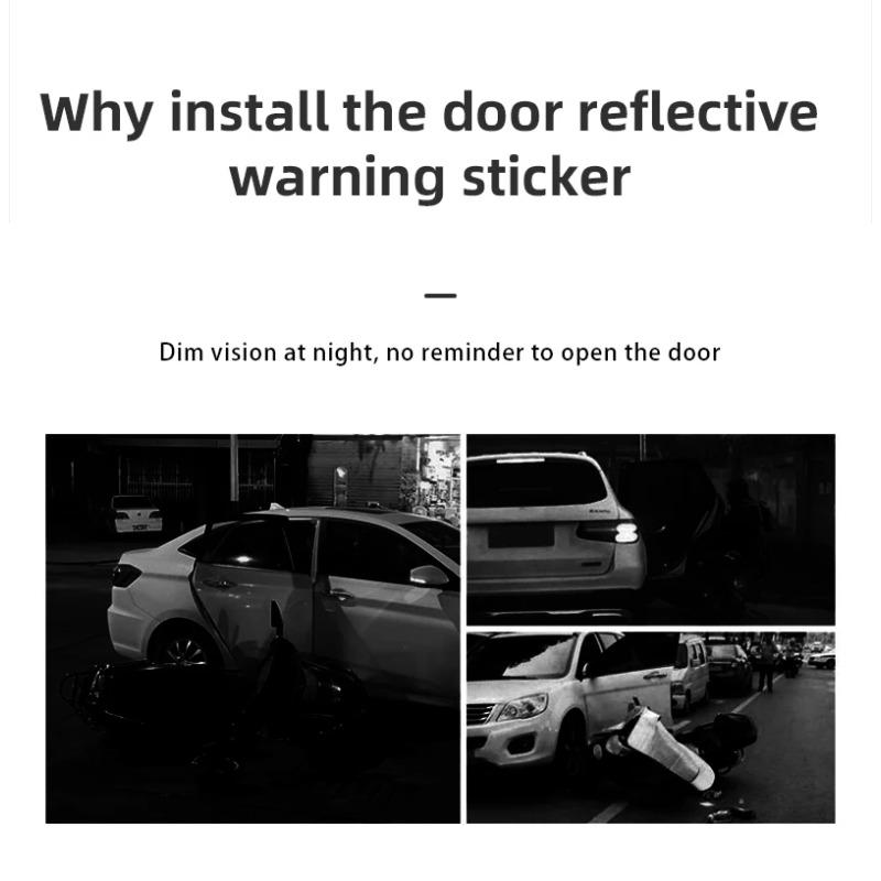 4pcs Car Door Sticker Reflective Safety Warning Mark Decoration Decals For Hyundai NLINE I30 I20 I10 Venue Tucson Ioniq IX35 I40
