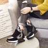 Fashion 6CM High Top Women Shoes Synthetic Leather Platform Ankle Boots Wedge Hidden Heel Autumn Warm Fur Winter Shoes Sneakers