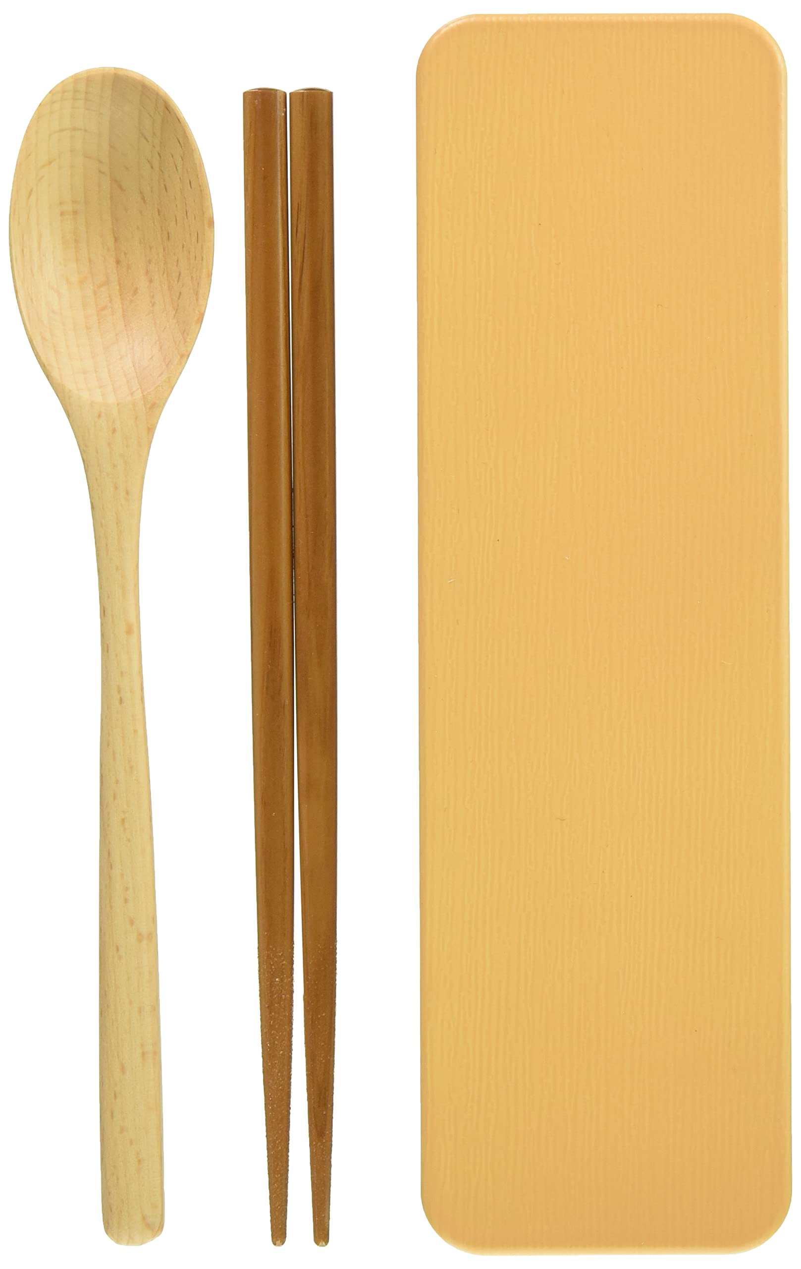 

Tatsumiya Spoon Chopsticks Set Slide Magewappa Made in Japan Beige 18cm &