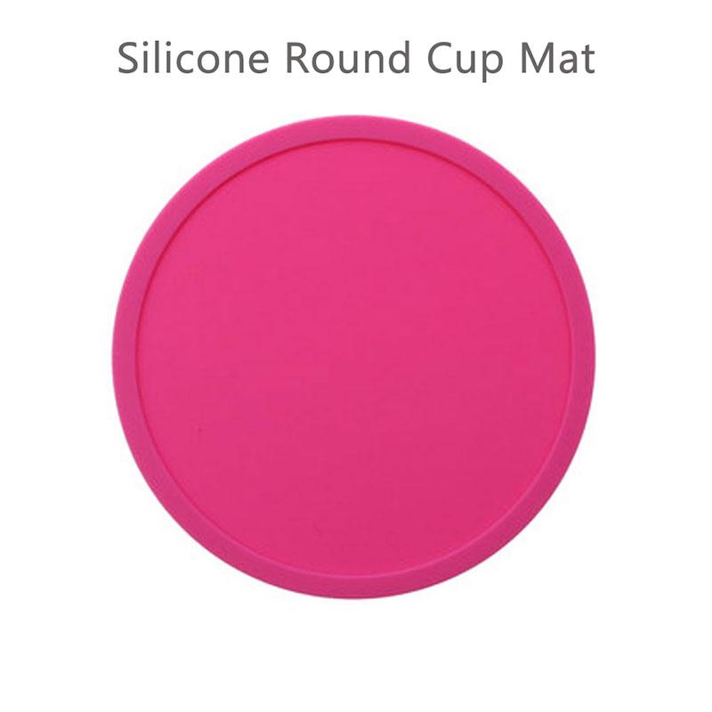 

Food Grade Silicone Circular Coaster Waterproof Anti-Slip Hot Beverage Mat for Tea Coffee Glass Use - Home Dining Table Access 9x9 cm&Round