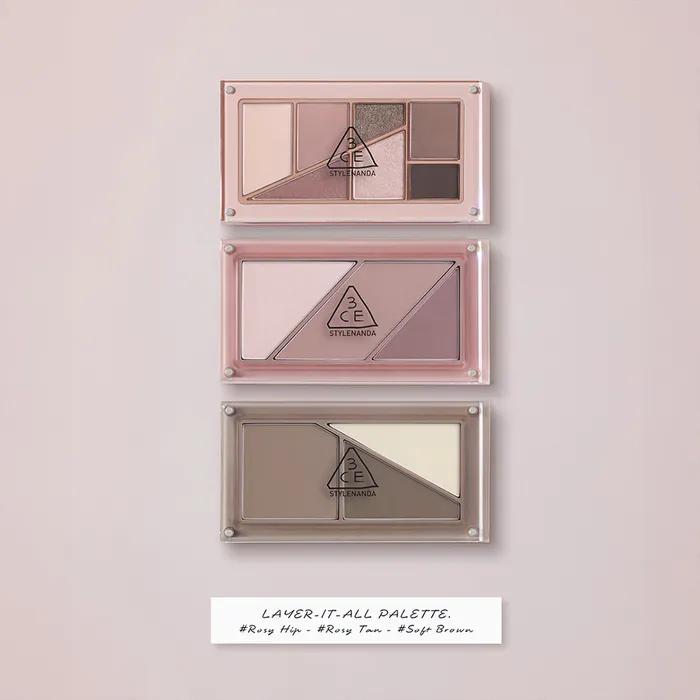 [2 Types] Layer It All Palette + Blush #Nutty Brown