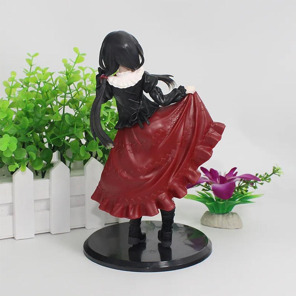19cm DATE ALIVE IV Anime Figure Kawaii Kurumi Tokisaki Action Figure Red Dress Beautiful Girl Collection Model Doll Toy Gifts