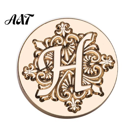 Wax Seal Stamp Head Iris A-Z Initial Alphabet Head, Brass Engraved Stationery Sealing for Wedding Invitations Envelopes Journal Gift Packaging