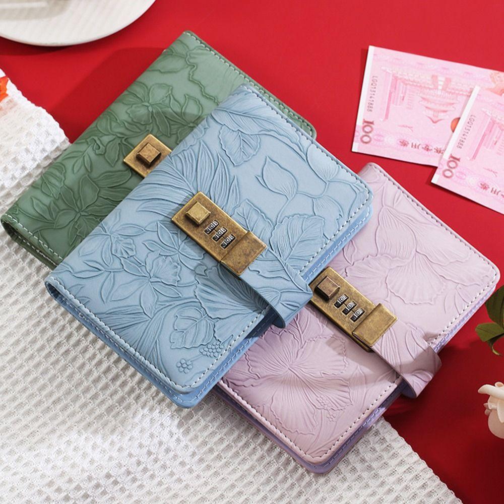 With Password Lock 100 Envelopes Money Saving Challenge Get Rich PU Money Collection Book Save Money Portable Savings Binder