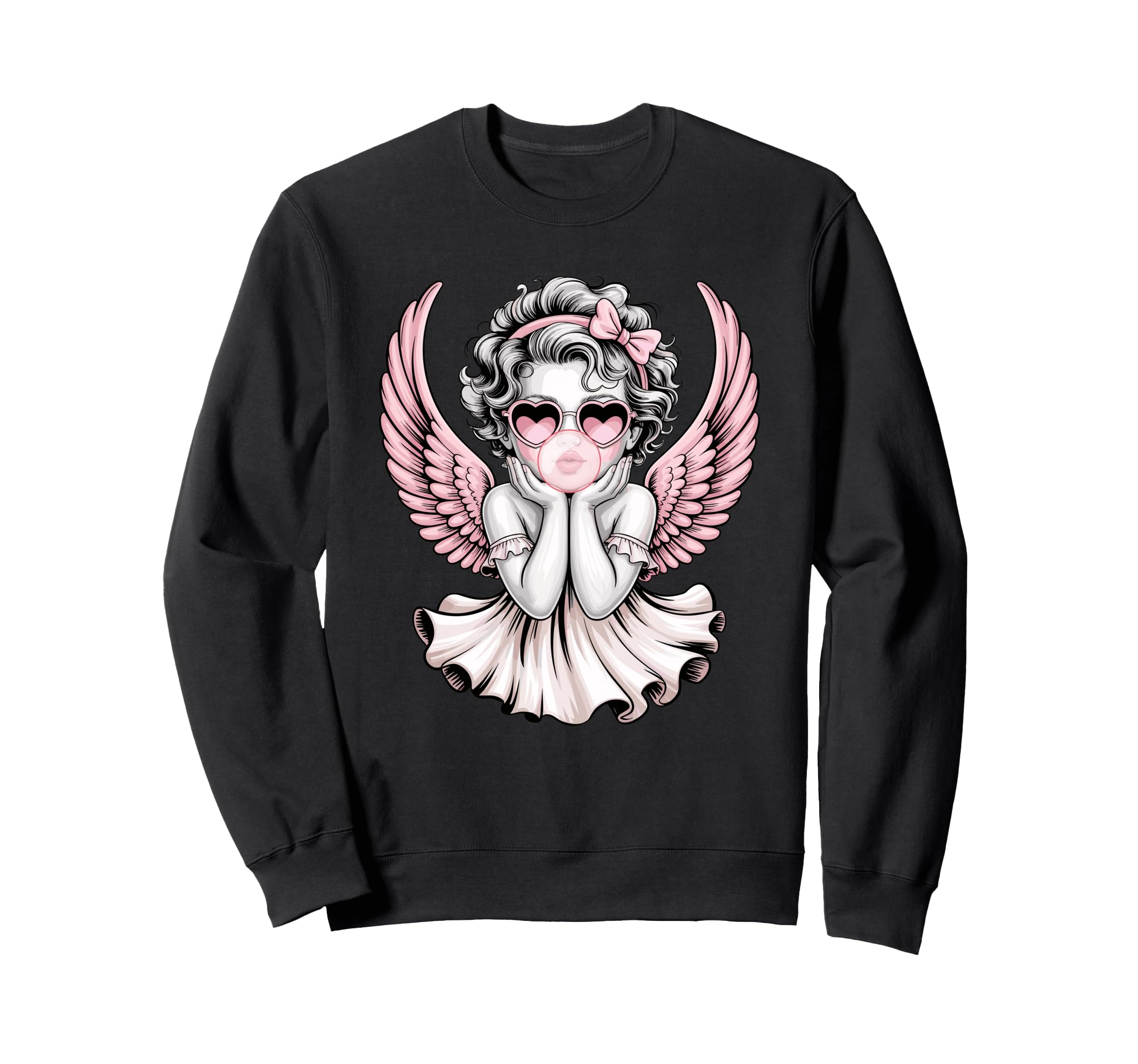 

Angel and Heart Sunglasses with Pink Wings and Sweatshirt