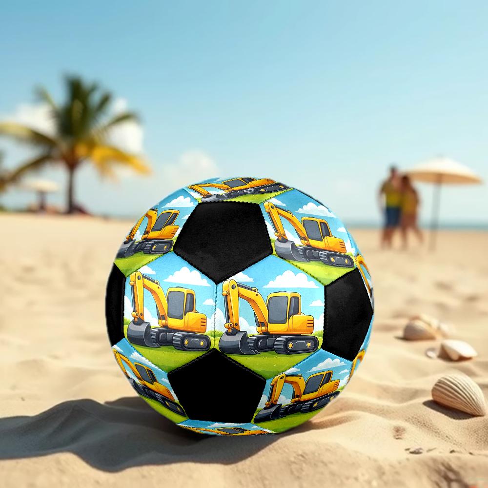 Excavator Theme Size 5 Soccer Ball, Suitable for Both Indoor and Outdoor Matches, a Gift Suitable for Everyone.
