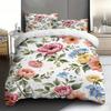High-End Premium Pink Peony Patern Soft Duvet Cover Quen Sized Dimensions Colorful Floral Set Pink Background Botanical Flowers Peony Beding Set 3 Pcs
