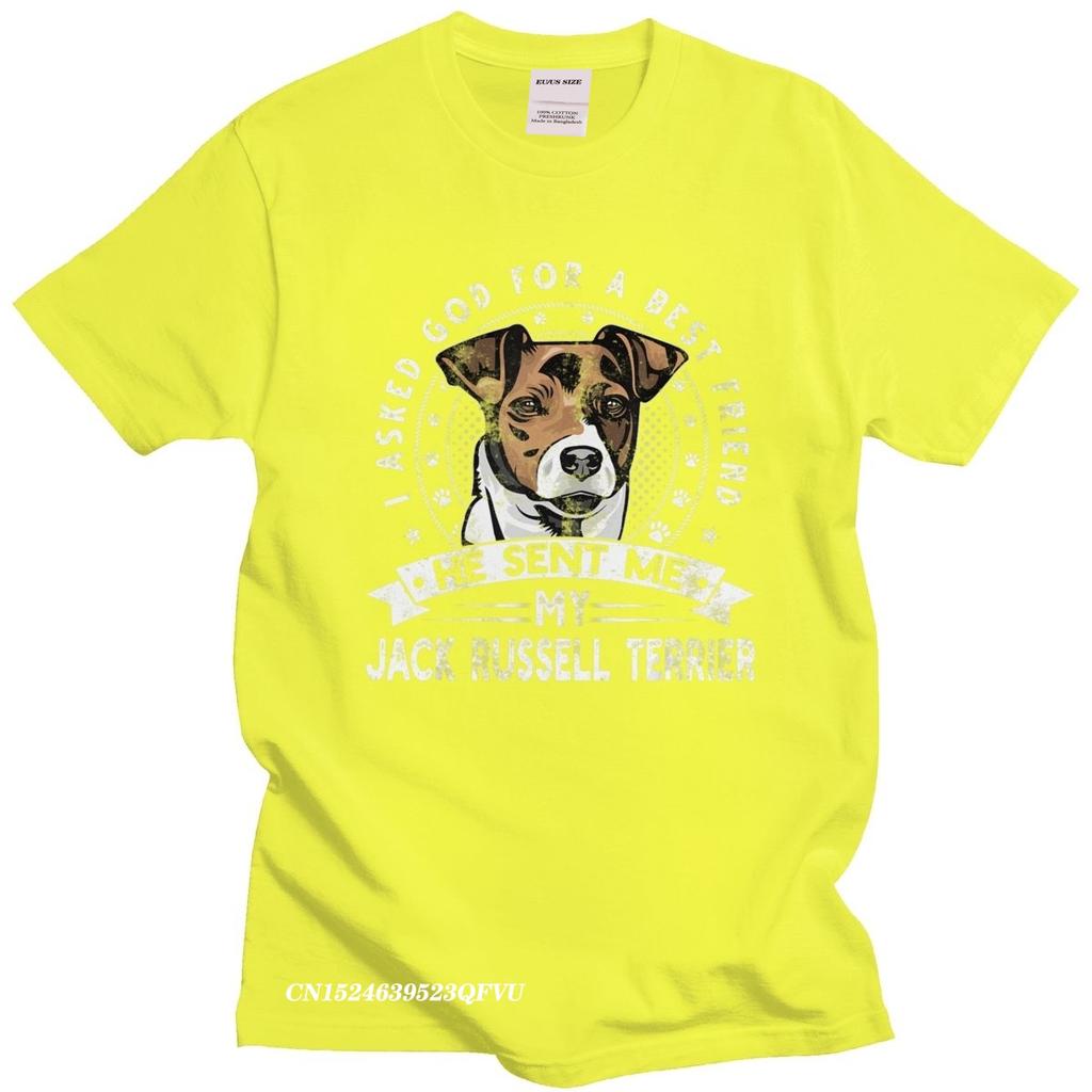 Grunge Style Jack Russell Terrier Men Camisas Men Casual Dog Friend Tshirt Distressed Print Premium Cotton Tee Camisas