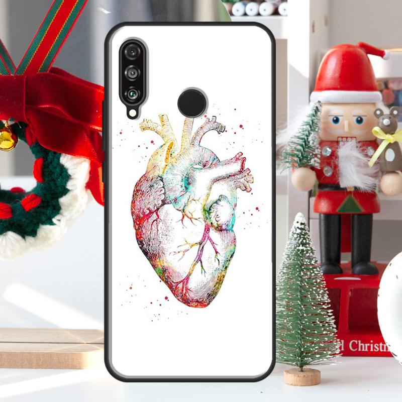 Human Heart Anatomy For Huawei Nova 5T 9 10 SE 7i 8i 11i 12i Y73 Y72 Y61 Y91 Y60 Y70 Y90 P20 P40 P30 Lite Case