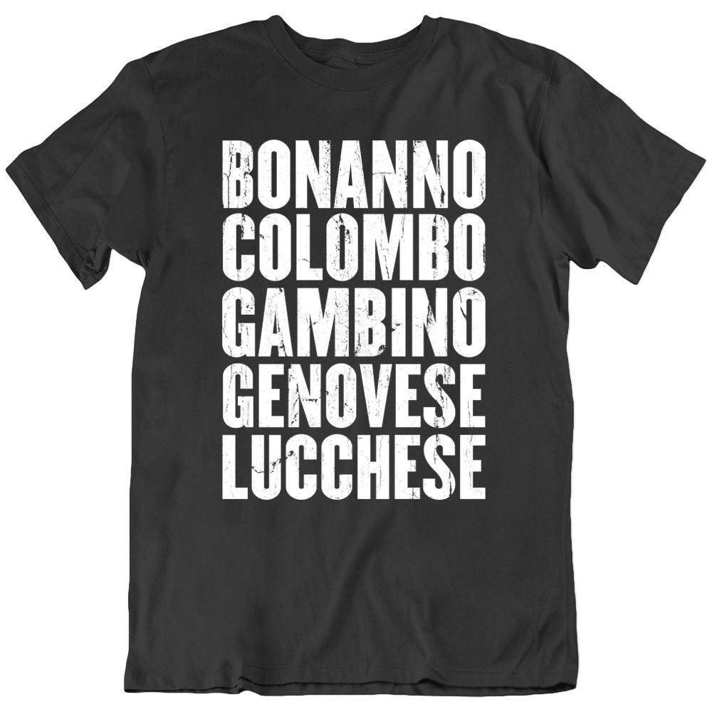 Five Families Al Capon Sopranos Italian Mafia New York NY T Shirt Tee Gift New