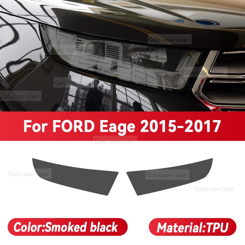 For FORD EDGE 2015-2021 2020 Car Headlight Black TPU Protective Cover Film Front Light Tint Change Color Sticker Accessories