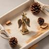 1/2Pcs Small Brass Angel Statue Vintage Metal Finish Star Holding Design For Home Desktop Shelf Decor Holiday Gifts