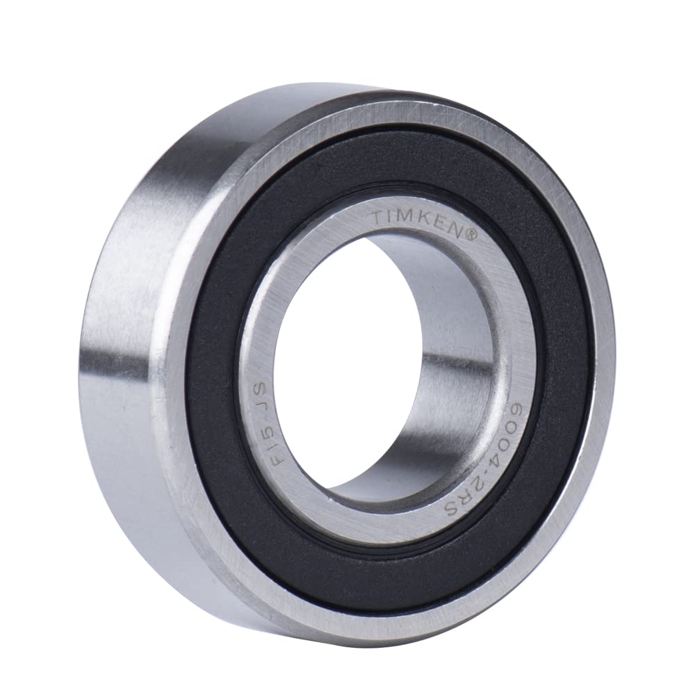 2PACK TIMKEN 6004-2RS Double Rubber Seal Bearings 20x42x12mm, Pre-Lubricated and Stable Performance and Cost Effective, Deep Groove Ball Bearings