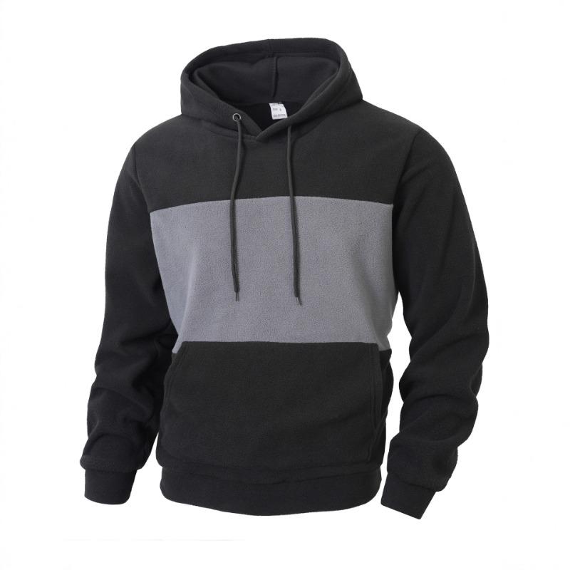 

New Autumn and Winter Men s Fashionable Color-blocking Sweatshirt Casual Hoodie XXXL сірий