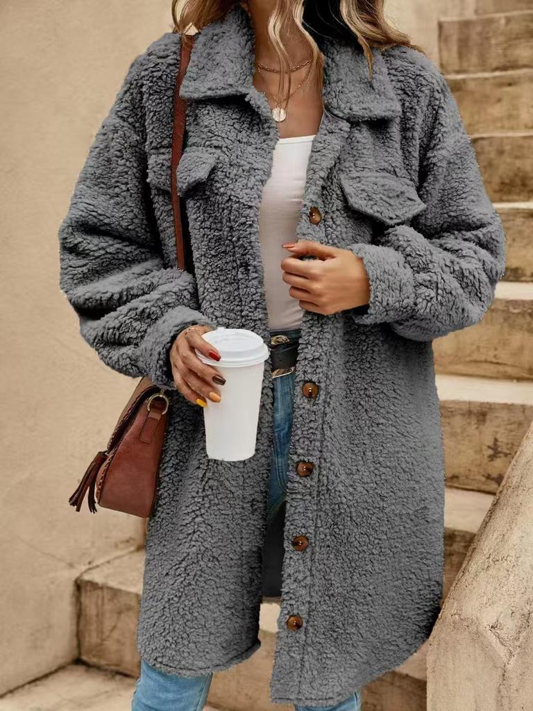 European and American Winter Plush Lapel Long Coat for Women (2024 Edition)