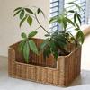 Imitation Rattan Storage Basket, File Organizer for Books Magazines, Study Office Desk & Cabinet Shelf Decor